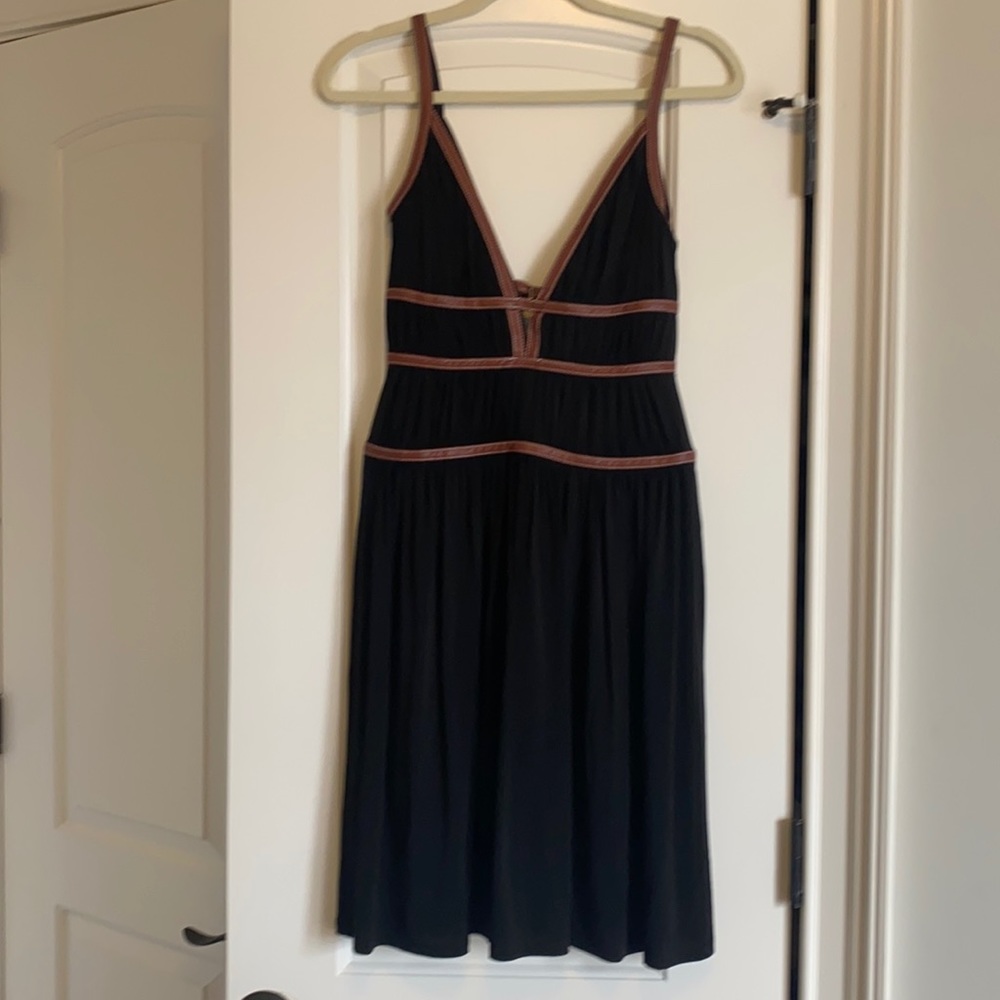BCBG Max Azria black Grecian midi dress